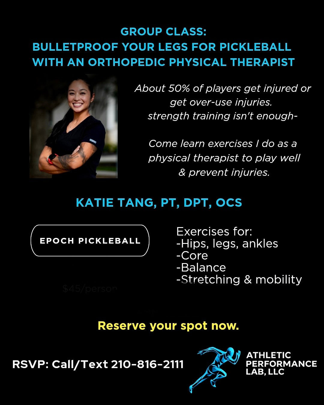 Group Class: Bulletproof Your Legs For Pickleball